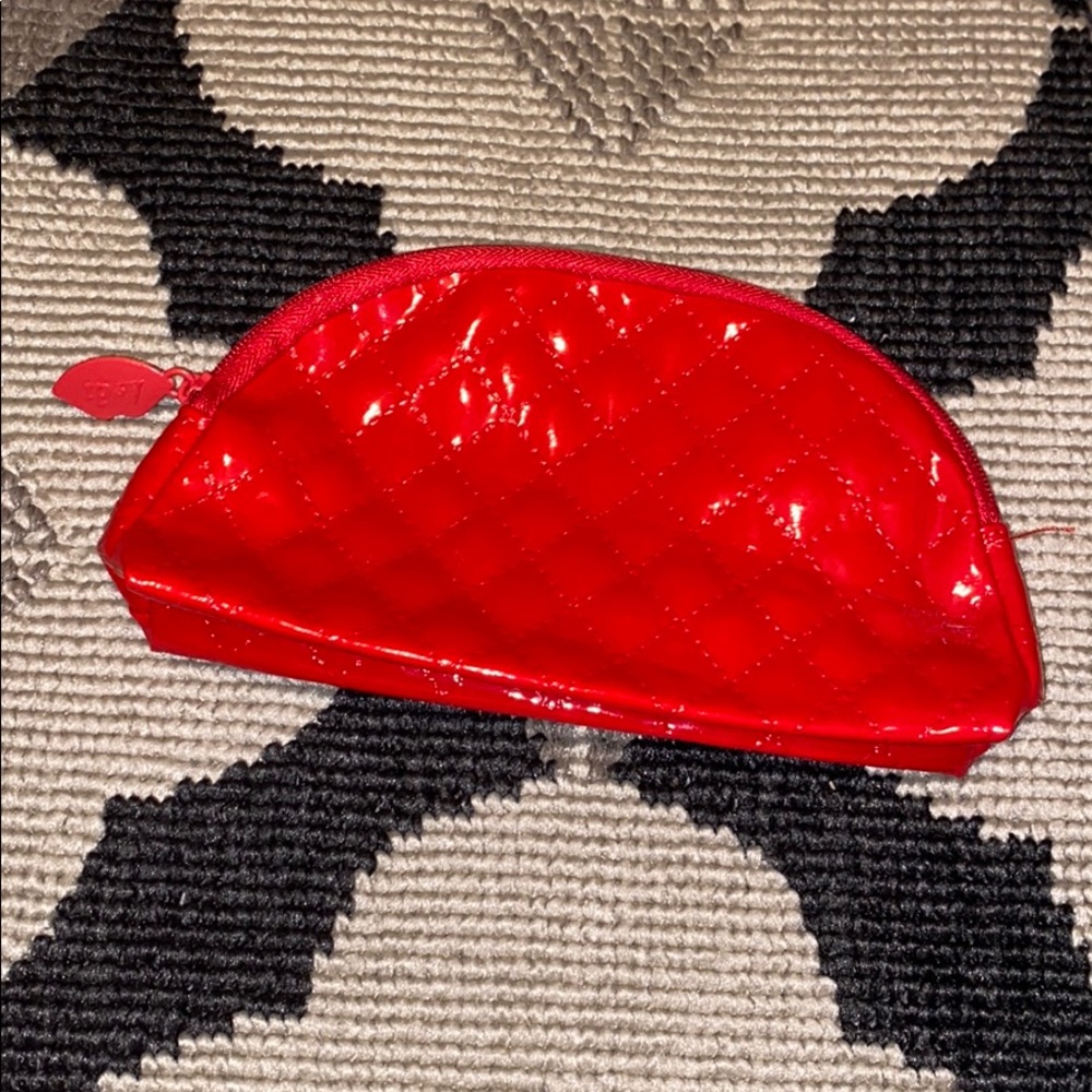 3 for $12 red leather makeup bag